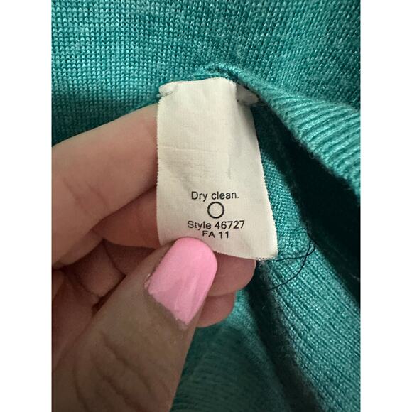 J Crew 100% Merino Wool Cardigan Sweater Women XS Green Grandpa Core 6 Button - Picture 5 of 6